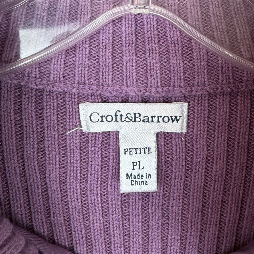 Croft & Barrow Purple Lilac Ribbed Quilted Vintage Cottagecore Full Zip Jacket - Picture 3 of 5